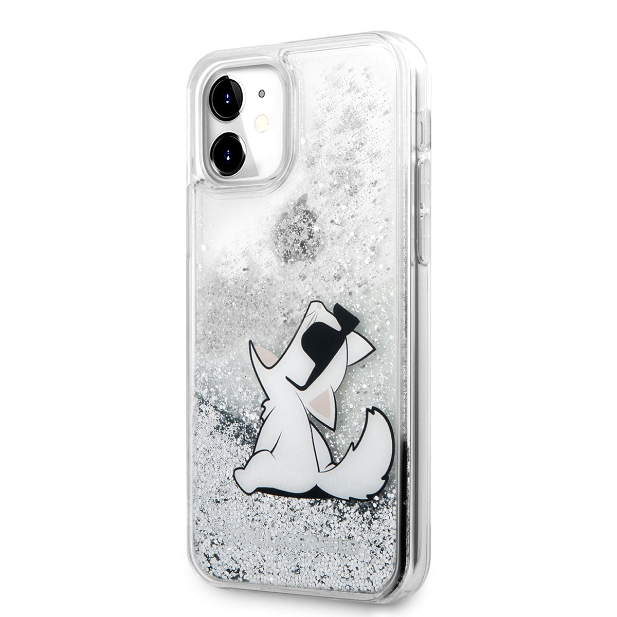 Karl Lagerfeld iPhone 11 Kılıf Sıvılı Simli Choupette Fun Dizayn Kapak - 2 Karl Lagerfeld iPhone 11 Kılıf Sıvılı Simli Choupette Fun Dizayn Kapak - 2